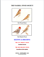 front cover featuring image of cut-throat finch and a red-headed finch.