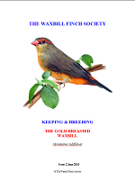 front cover featuring image of a gold-breasted waxbill.