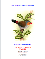 front cover featuring image of an orange-cheeked waxbill.