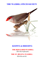 front cover featuring image of a red-eared waxbill and a St Helena waxbill.