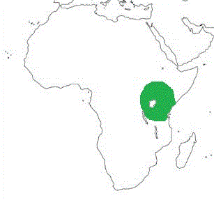 Map showing distribution of the species